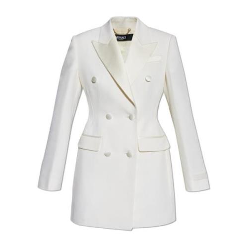 Lange double-breasted blazer Versace , Beige , Dames