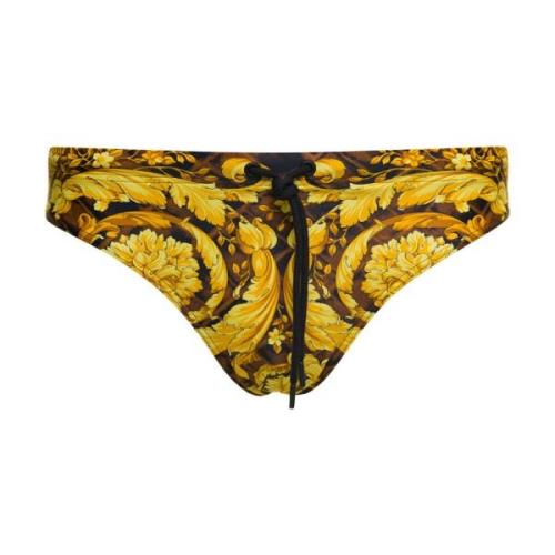 Geel Zeekleding Baroccodile Slip Versace , Yellow , Heren