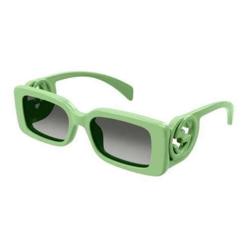 Rechthoekige Groene Zonnebril Gg1325S Gucci , Green , Unisex