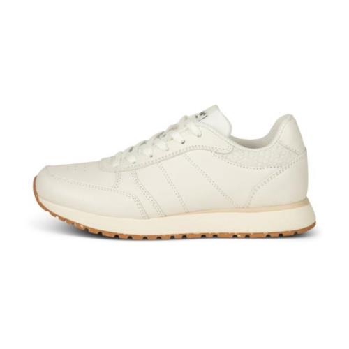 Neutrale Leren Sneaker Fusion Woden , White , Dames