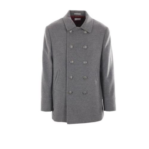 Grijze Cashmere Dubbel-Borstjas Brunello Cucinelli , Gray , Heren