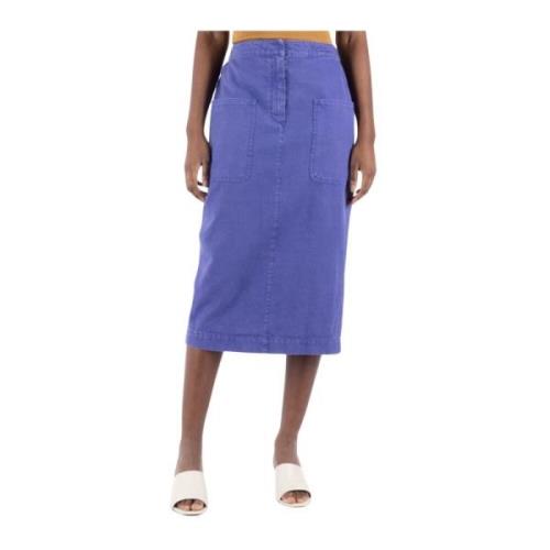 Lavendel Midi Potloodrok met Achtersplit Max Mara , Purple , Dames