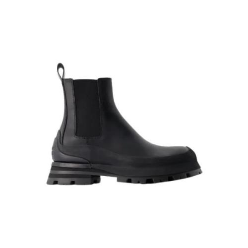 Leather boots Alexander McQueen , Black , Heren