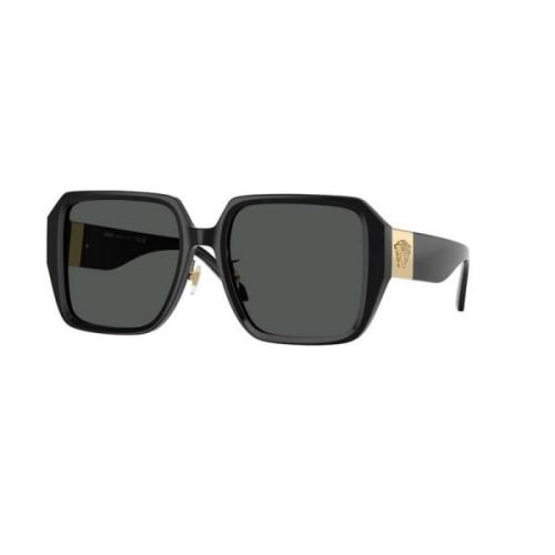 Stijlvolle zonnebril in donkergrijs Versace , Black , Dames