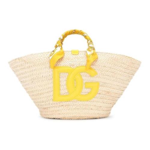 Gevlochten Azulejos Giallo Shopper Tas Dolce & Gabbana , Beige , Dames