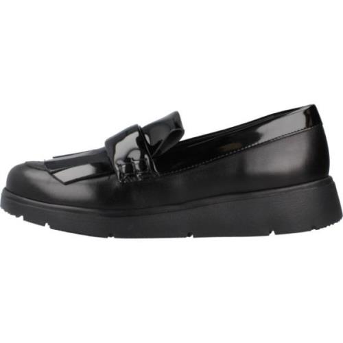 Stijlvolle Loafers voor Vrouwen Geox , Black , Dames