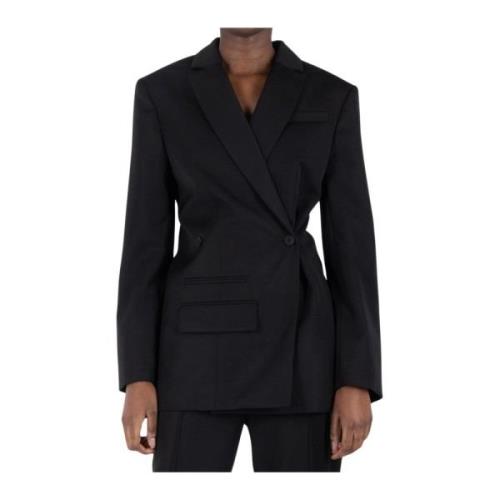 Double-Breasted Wollen Blazer met Gestructureerde Schouders Jacquemus ...