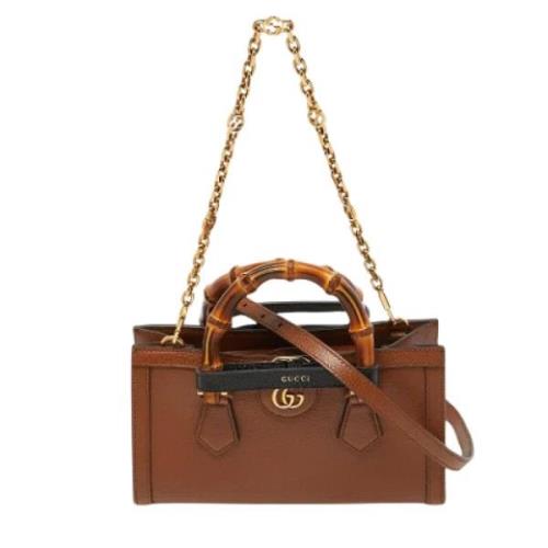 Pre-owned Leather gucci-bags Gucci Vintage , Brown , Dames