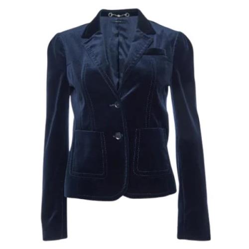 Pre-owned Velvet outerwear Gucci Vintage , Blue , Dames