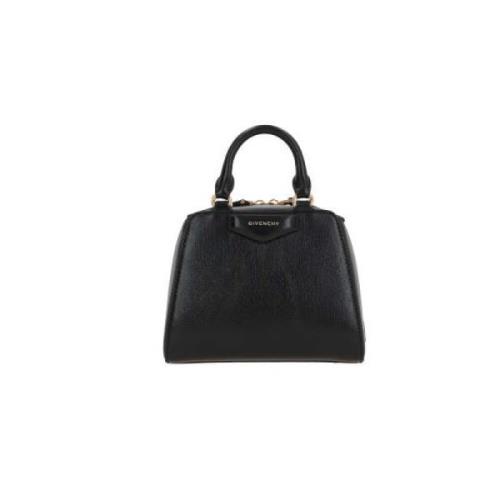 Zwarte leren handtas met gouden hardware Givenchy , Black , Dames