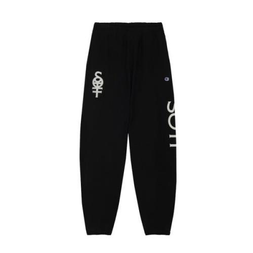 Katoenen Fleece Sweatpants met Logo Print Sotf , Black , Heren