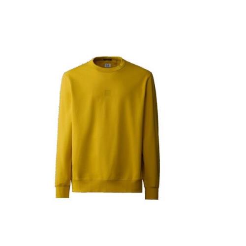 Geribbelde Crewneck Fleece Sweater C.p. Company , Yellow , Heren