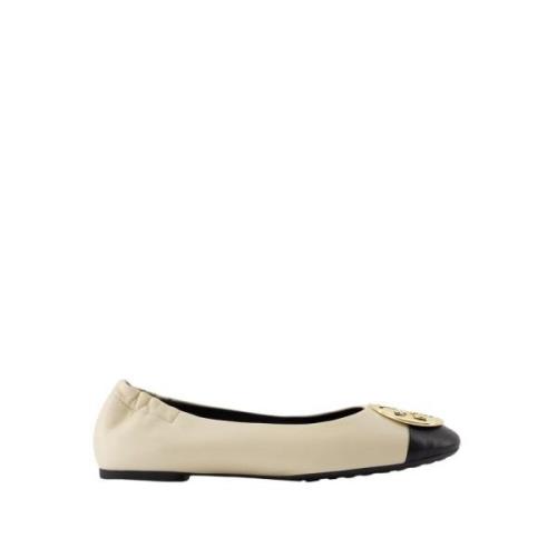 Claire Cap-Toe Ballerinas - Leren Schoenen Tory Burch , Beige , Dames