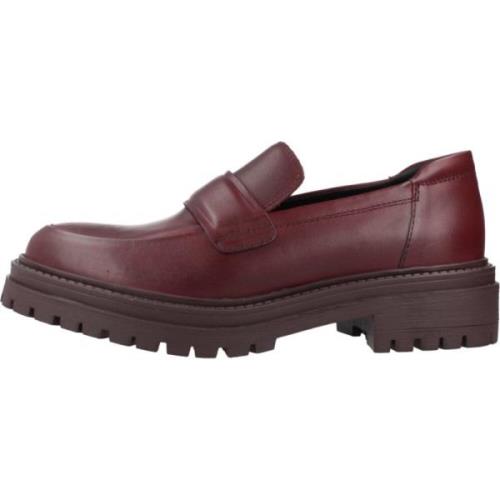 Stijlvolle Loafers met Iridea-details Geox , Red , Dames