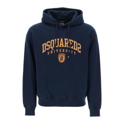 Universiteit Cool Fit Hoodie Dsquared2 , Blue , Heren