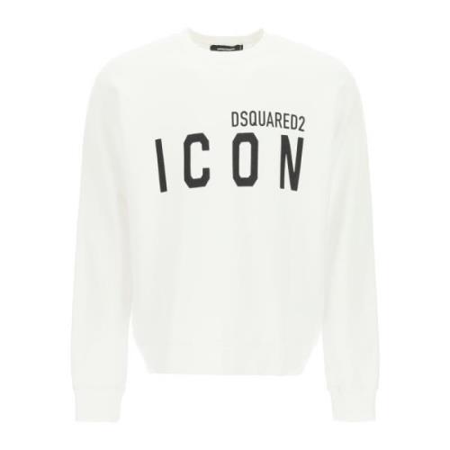 Icon Logo Crew-neck Sweatshirt Dsquared2 , White , Heren