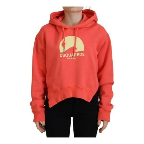 Roze Logo Print Hoodie Sweatshirt Dsquared2 , Pink , Dames