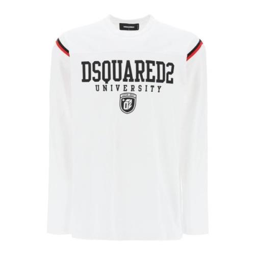 Varsity Logo Longsleeve T-shirt Dsquared2 , White , Heren