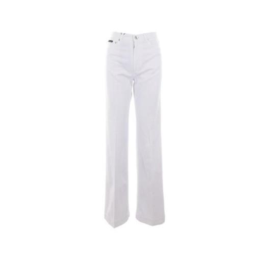 Wijde Pijp Witte Denim Jeans Dolce & Gabbana , White , Dames