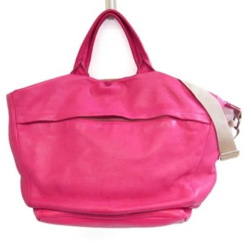 Pre-owned Leather handbags Moncler Pre-owned , Pink , Dames