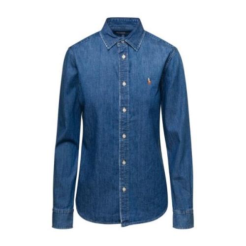 Klassieke Denim Overhemd Blauw Slim Fit Polo Ralph Lauren , Blue , Dam...