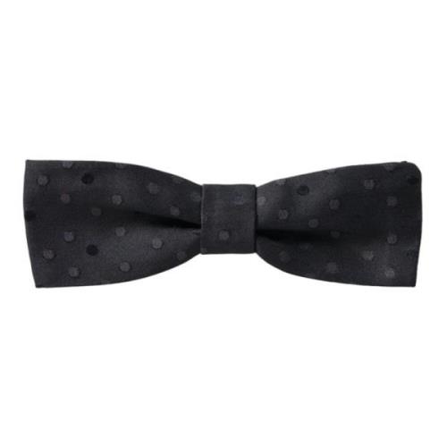 Elegante Grijze Polka Dot Zijden Vlinderdas Dolce & Gabbana , Black , ...