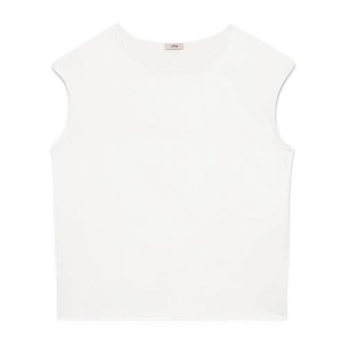 Kimono Mouw Satijnen T-shirt Oltre , White , Dames