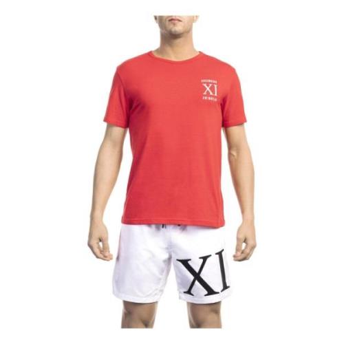 Heren T-shirt met voorprint Bikkembergs , Red , Heren