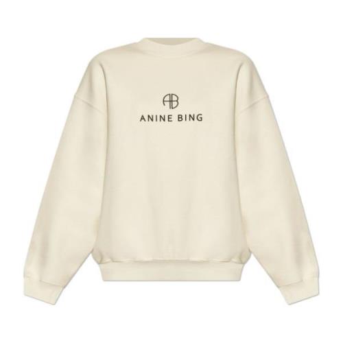 Sweatshirt met logo Anine Bing , Beige , Dames