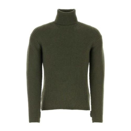 Militaire Stijl Wollen Trui Kenzo , Green , Heren