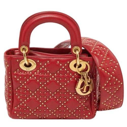 Pre-owned Leather handbags Dior Vintage , Red , Dames