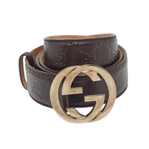 Pre-owned Leather belts Gucci Vintage , Brown , Heren