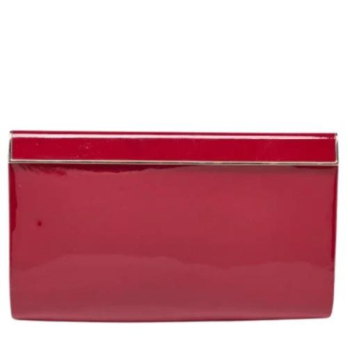 Pre-owned Leather clutches Jimmy Choo Pre-owned , Red , Dames