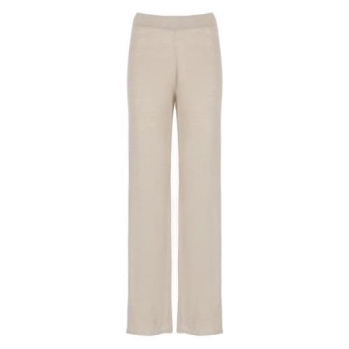 Beige Linnen Cashmere Broek Vrouwen Kangra , Beige , Dames