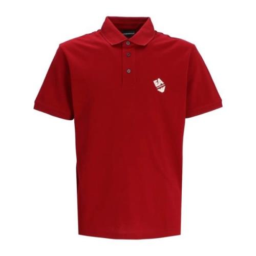 Rode Polo Shirt met Logo en Adelaar Borduursel Emporio Armani , Red , ...