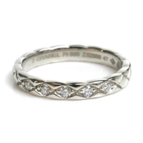 Pre-owned Platinum rings Chanel Vintage , Gray , Dames