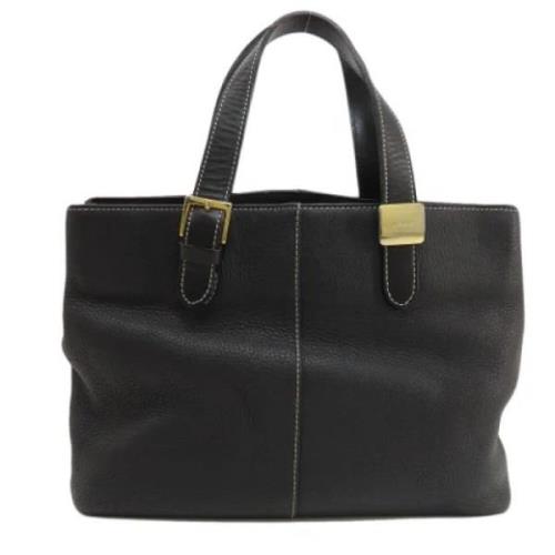 Pre-owned Leather handbags Burberry Vintage , Black , Dames