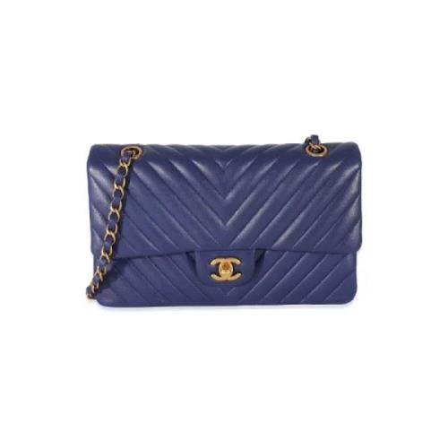 Pre-owned Leather crossbody-bags Chanel Vintage , Blue , Dames