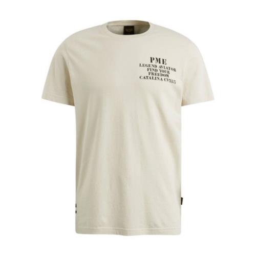 Korte Mouw R-hals Jersey T-shirt PME Legend , Beige , Heren