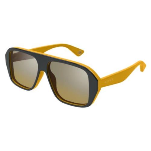 Stijlvolle zonnebril in grijs geel Gucci , Gray , Unisex