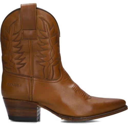 Western Style Leren Enkellaarzen Sendra , Brown , Dames