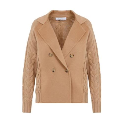 Halve Jas Kabeltrui Kameel Max Mara , Brown , Dames