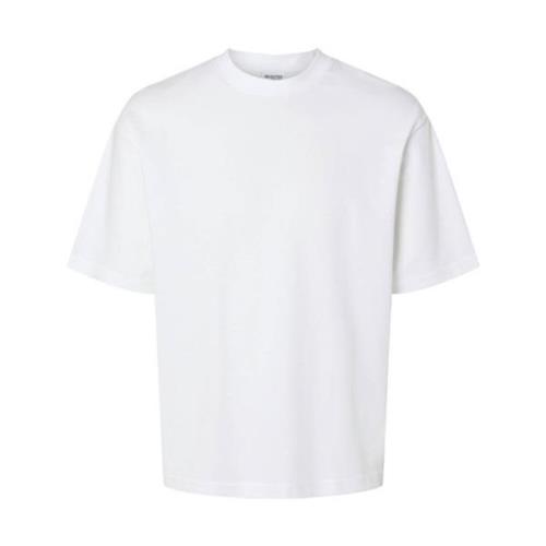 Losse Oscar Korte Mouw Tee Selected Homme , White , Heren