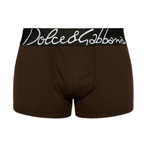 Boxershorts met logo Dolce & Gabbana , Brown , Heren