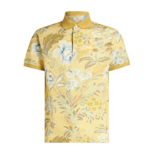 Bloemenprint Polo Shirt Geel Etro , Yellow , Heren