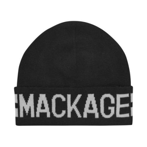 Zwarte Logo Beanie Muts Mackage , Black , Dames