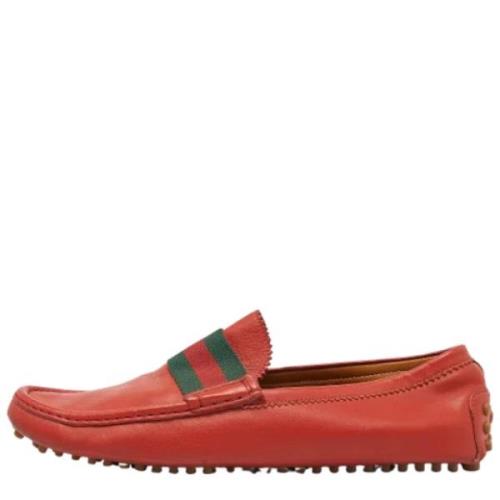 Pre-owned Leather flats Gucci Vintage , Red , Heren