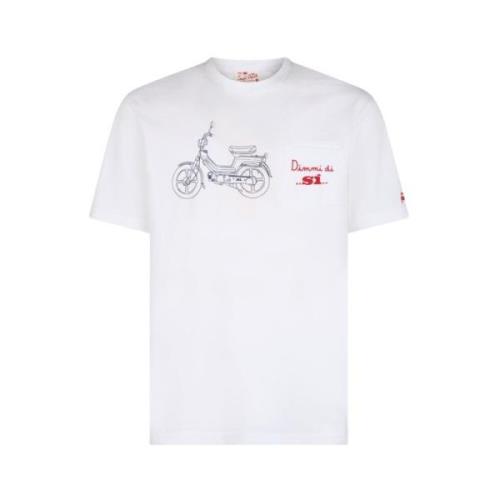 Heren T-shirt MC2 Saint Barth , White , Heren