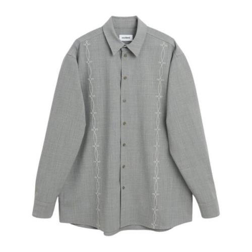 Relaxed-fit Geborduurd Overshirt Soulland , Gray , Heren