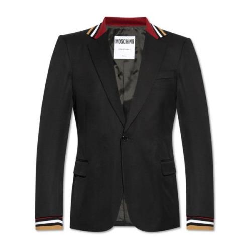 Blazer met open revers Moschino , Black , Heren